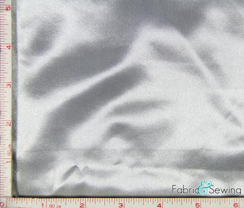 Silver Grey Shiny Dull Charmeuse Satin Fabric Polyester 5 Oz Etsy