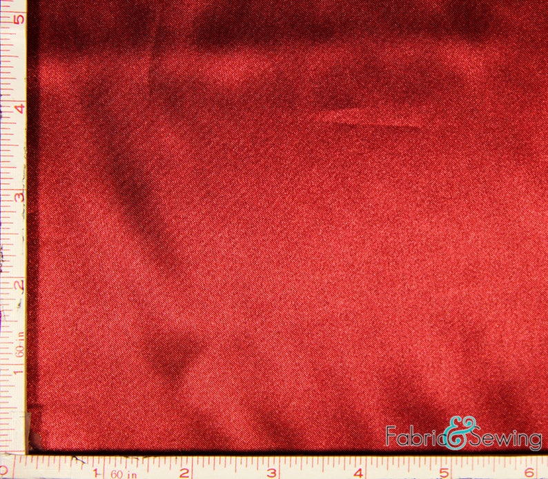 Dark Red Shiny Dull Charmeuse Satin Fabric Polyester 5 Oz 5860 330150