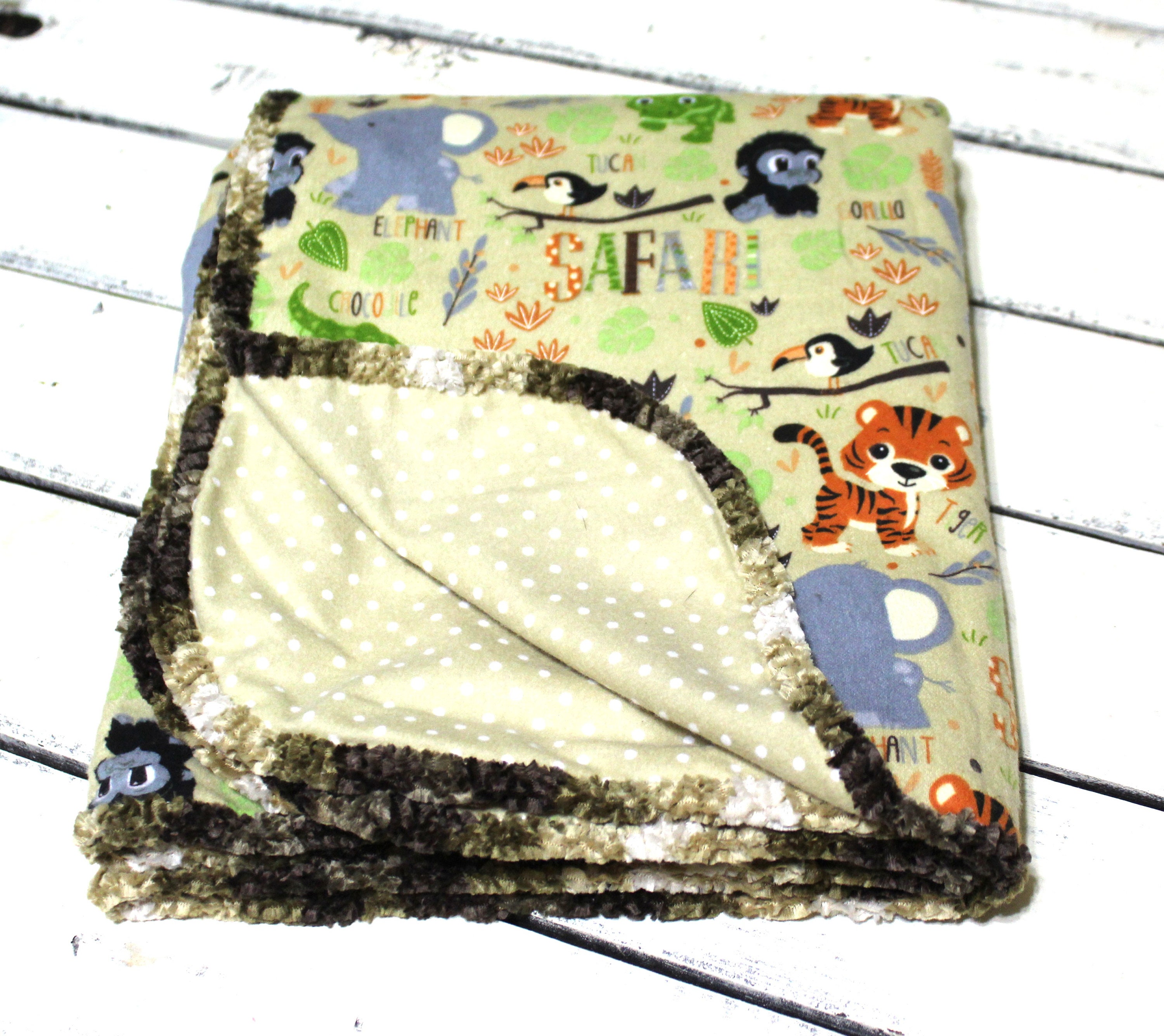Jungle Safari Blanket Baby Blanket Reversible Blanket Etsy UK