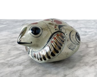 Handpainted Tonala Ceramic Frog - Mexican Pottery Folk Art Animal