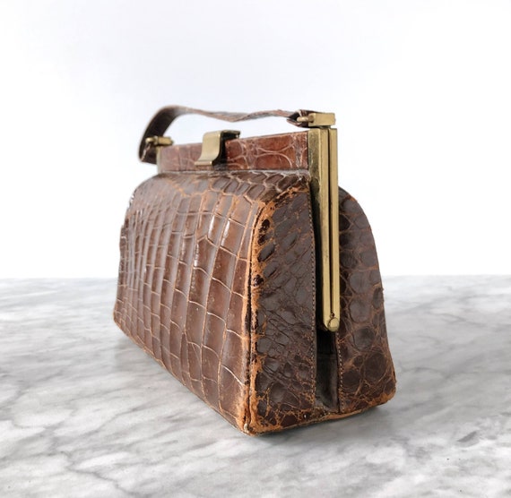 Bolso vintage de piel de cocodrilo de 1950 60 Etsy Mexico