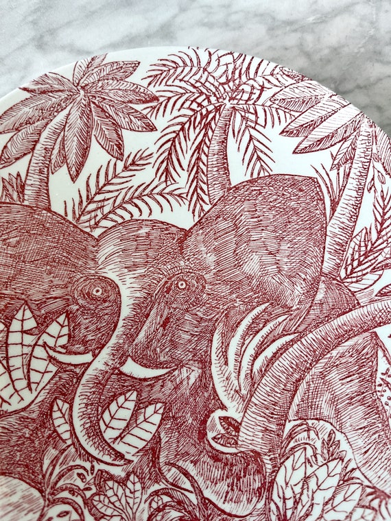 Vintage Hans Scherfig for Nymolle Denmark Elephant Wall Plates