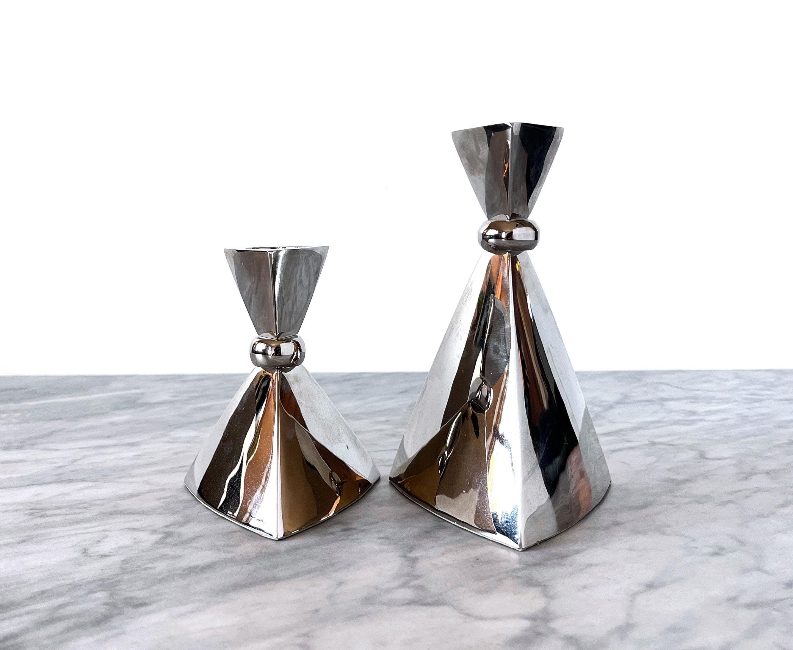 Set of 2 Vintage Dayton Hudson Triangular Candle Holders - MCM Mid