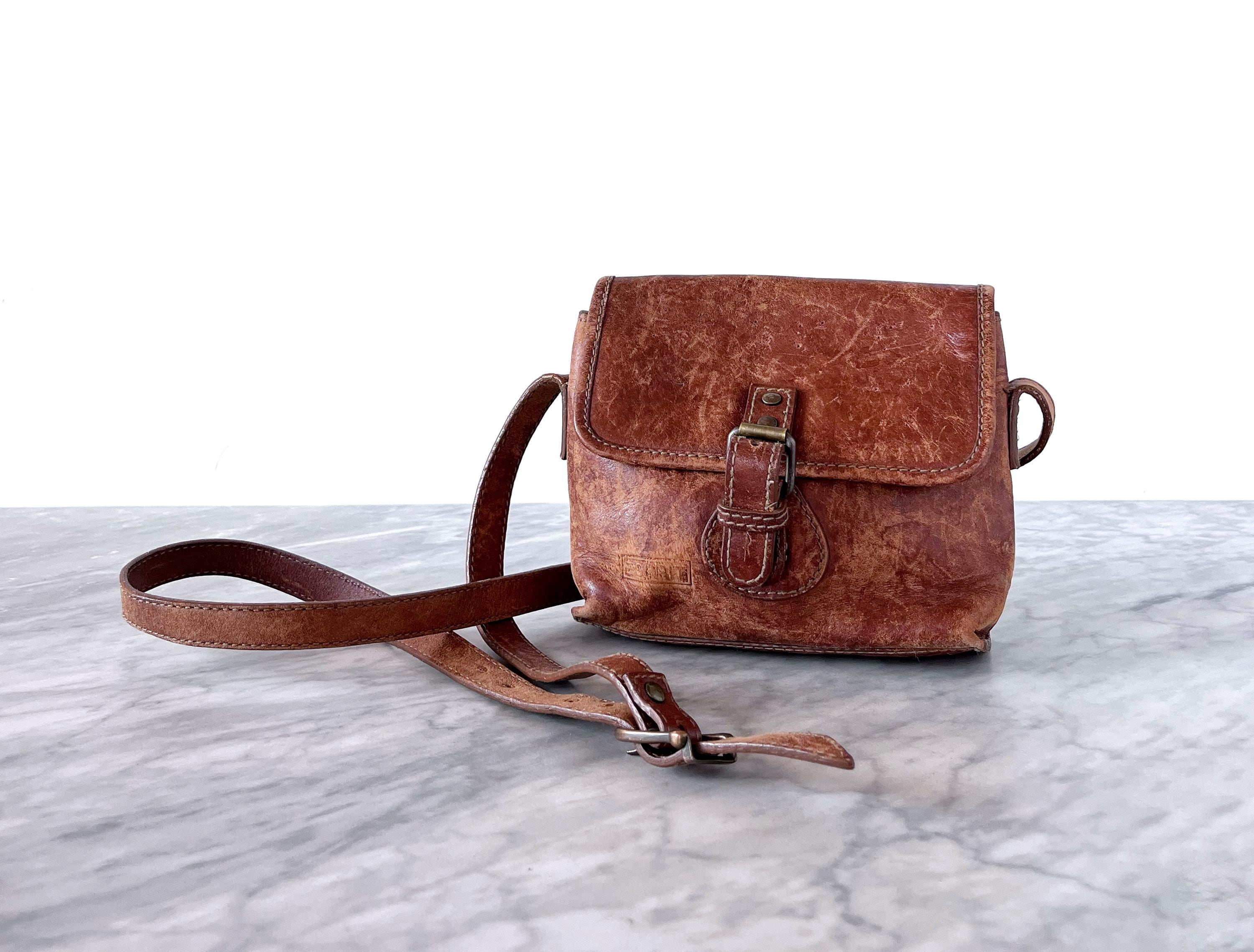 Vintage Esprit Cross Body Leather Purse - Handbag Rustic Preppy 