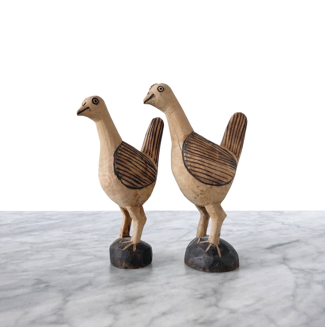 Paar primitive geschnitzte Holzvögel Rustikale Moderne | Etsy