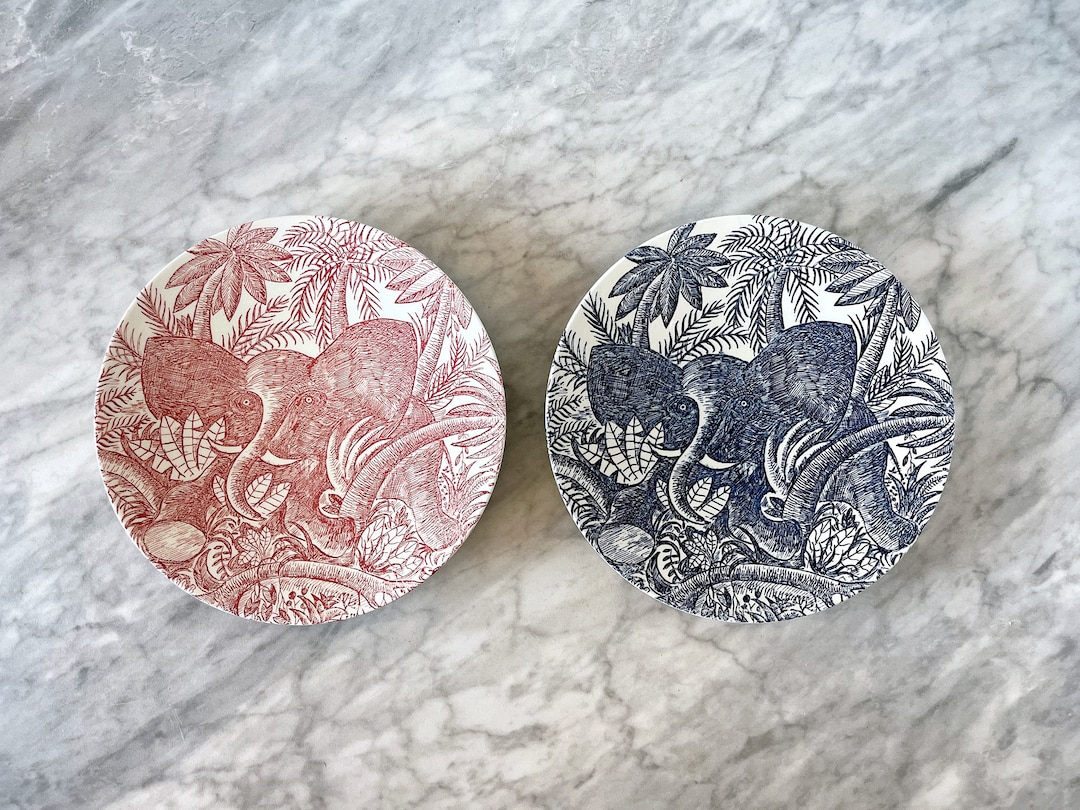 Vintage Hans Scherfig for Nymolle Denmark Elephant Wall Plates