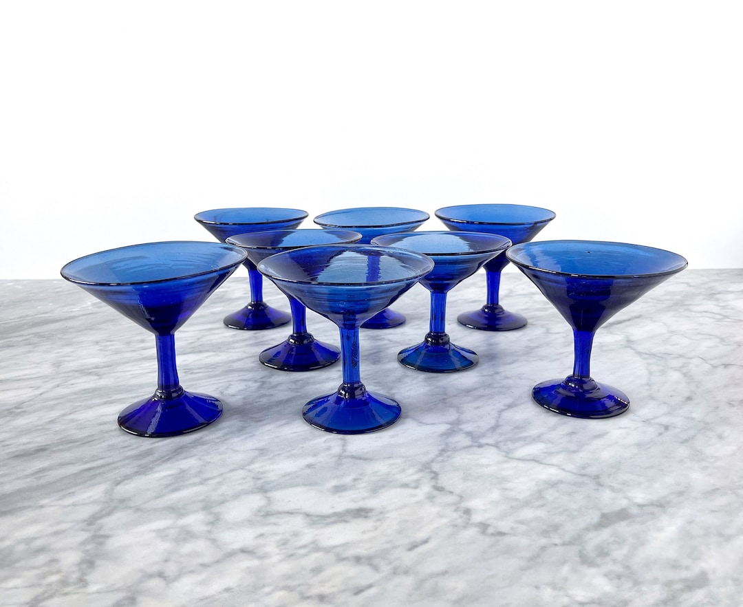 Set of 8 Cobalt Blue Martini Glasses or Dessert Bowls Etsy