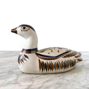 Wunderschöne 9 &quot;&quot;Sandstein Tonala Keramik Ente (As-is) - Handbemalte mexikanische Volkskunst Vogel.&quot;