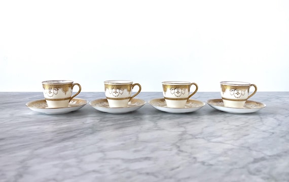 Set of 4 Minton England for Tiffany & Co Demitasse Cup/saucers (5