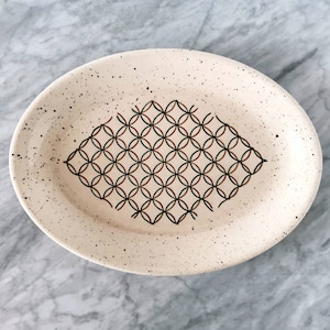 1950s Metlox Vernonware Heyday Atomic Style Tray — Mid Century MCM Stoneware Serving Platter