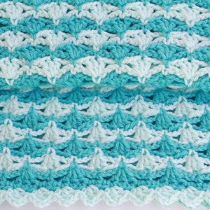 Hand Crocheted Baby Blanket: Turquoise Blanket for Boy or Girl Baby Shower Gift Chunky Crochet Blanket Warm Soft Handmade