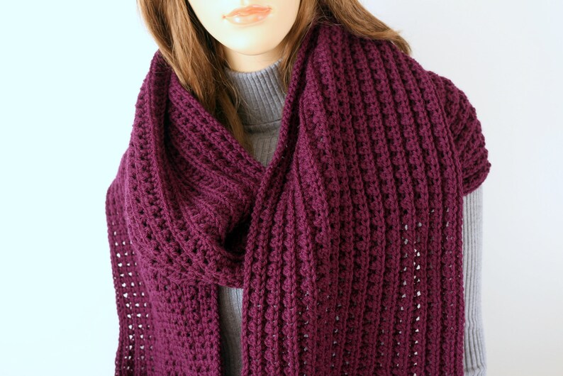 Scarf for women, Scarf handmade, Wool scarf, Purple scarf, Crochet scarf, Long scarf, Warm scarf, Crochet gift for men, Hand crocheted scarf, unique crochet scarves, hand crocheted scarves, crocheted by lyubava, milimagfa design, milimagfa.com, etsy