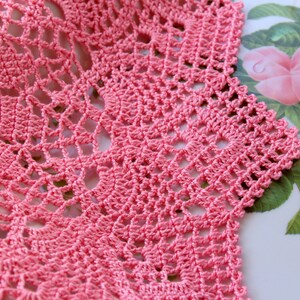Pink Doily Round Doily CROCHET DOILY For Sale Handmade Crochet Doily Hand Crocheted Item Crochet Home Decorations Crochet Gift Women