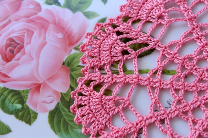 Pink Doily Round Doily CROCHET DOILY For Sale Handmade Crochet Doily Hand Crocheted Item Crochet Home Decorations Crochet Gift Women