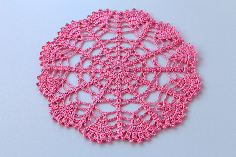 Pink Doily Round Doily CROCHET DOILY For Sale Handmade Crochet Doily Hand Crocheted Item Crochet Home Decorations Crochet Gift Women