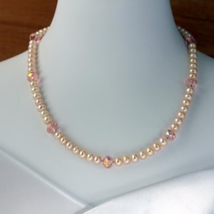 Fresh Water Pearls Necklace, Real Pearl Necklace, Bridesmaid Wedding Gift for Her, Pink Necklace for Women, Bridal Necklace, Gift for Mother