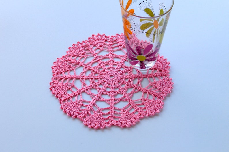 Pink Doily Round Doily CROCHET DOILY For Sale Handmade Crochet Doily Hand Crocheted Item Crochet Home Decorations Crochet Gift Women