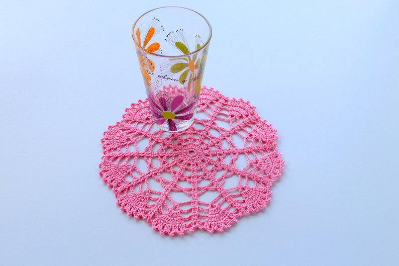 Pink Doily Round Doily CROCHET DOILY For Sale Handmade Crochet Doily Hand Crocheted Item Crochet Home Decorations Crochet Gift Women