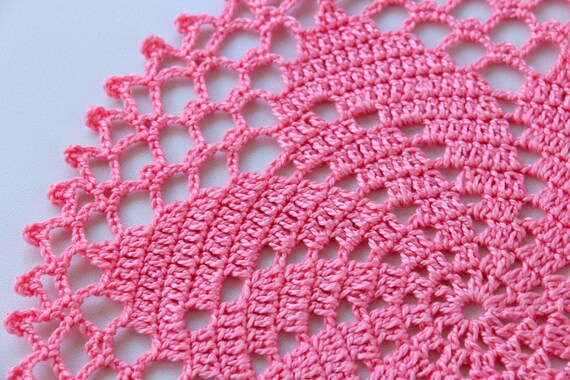 Pink Doily Round Doily CROCHET DOILY For Sale Handmade Crochet Doily Hand Crocheted Item Crochet Home Decorations Crochet Gift Women