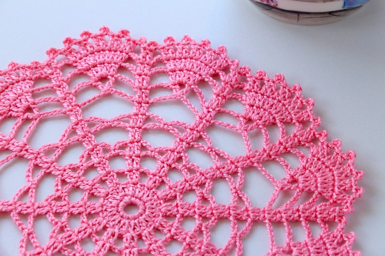 Pink Doily Round Doily CROCHET DOILY For Sale Handmade Crochet Doily Hand Crocheted Item Crochet Home Decorations Crochet Gift Women