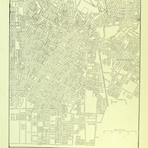 Vintage LOS ANGELES Map City Street Wall Art Decor Frameable Ready to Frame