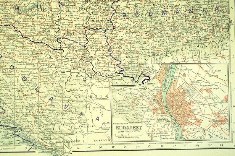 Post WWI Map of Central Europe Wall Art Decor LARGE Antique Etsy