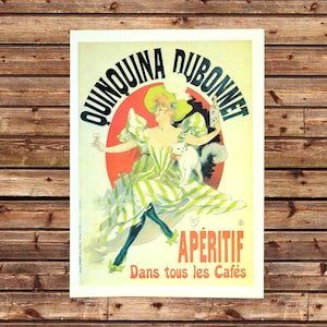 Cartel publicitario de licor francés, anuncio de París, regalo para ella