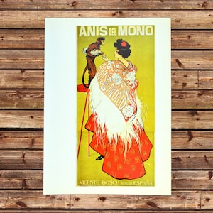 Cartel publicitario de licor francés, anuncio de París, arte mural, regalo de moda para ella