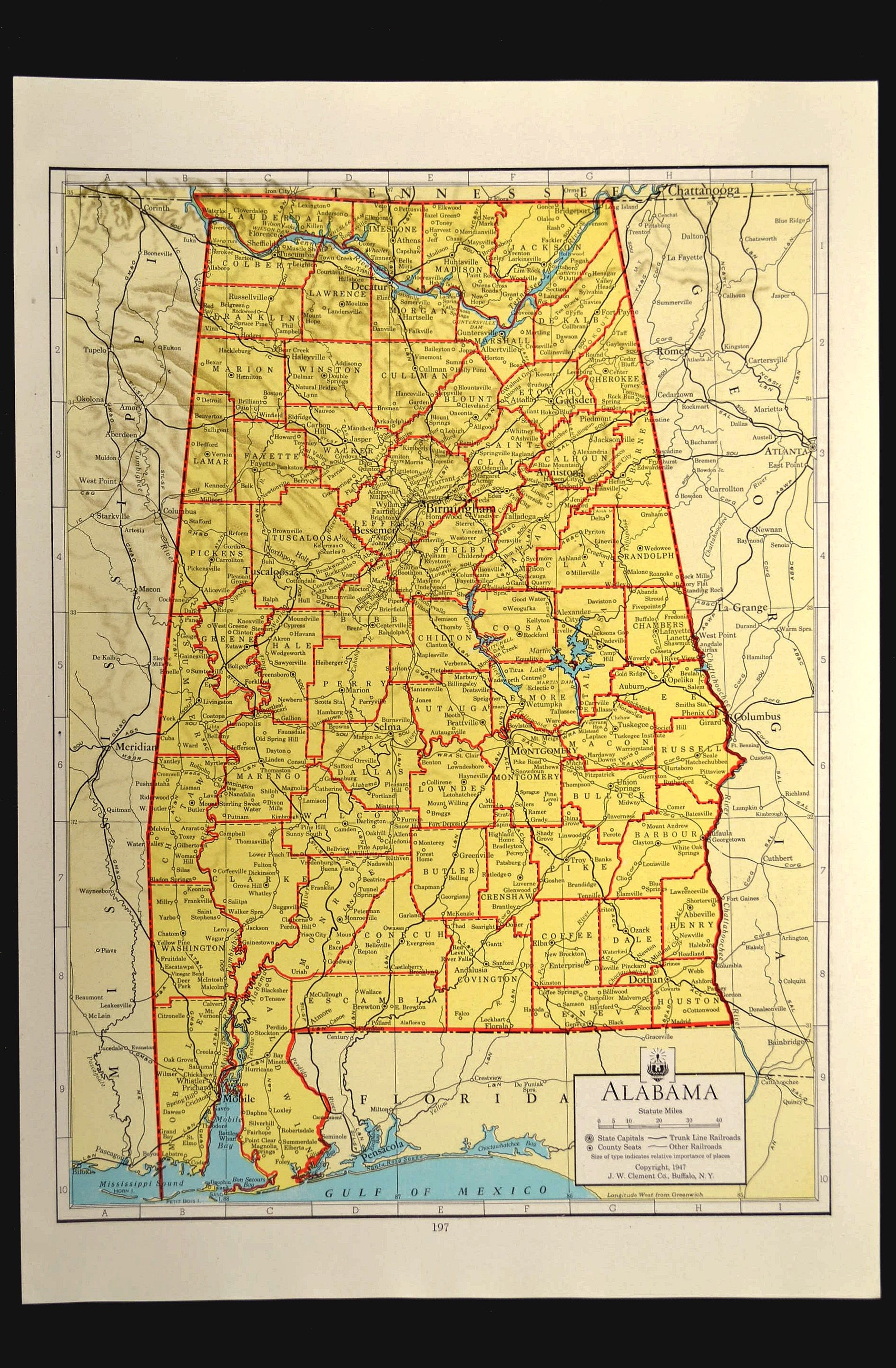 Alabama Map of Alabama Wall Art Decor Colorful Yellow Vintage Etsy