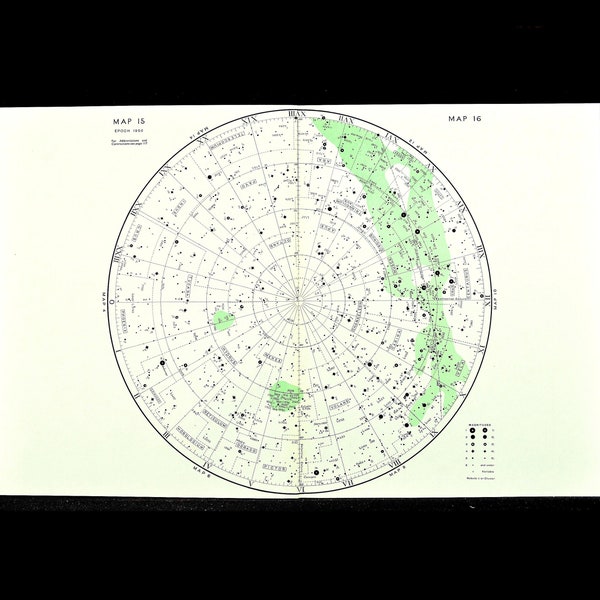 Star Map Wall Art Star Chart Constellation Map Astronomy South Pole ORIGINAL