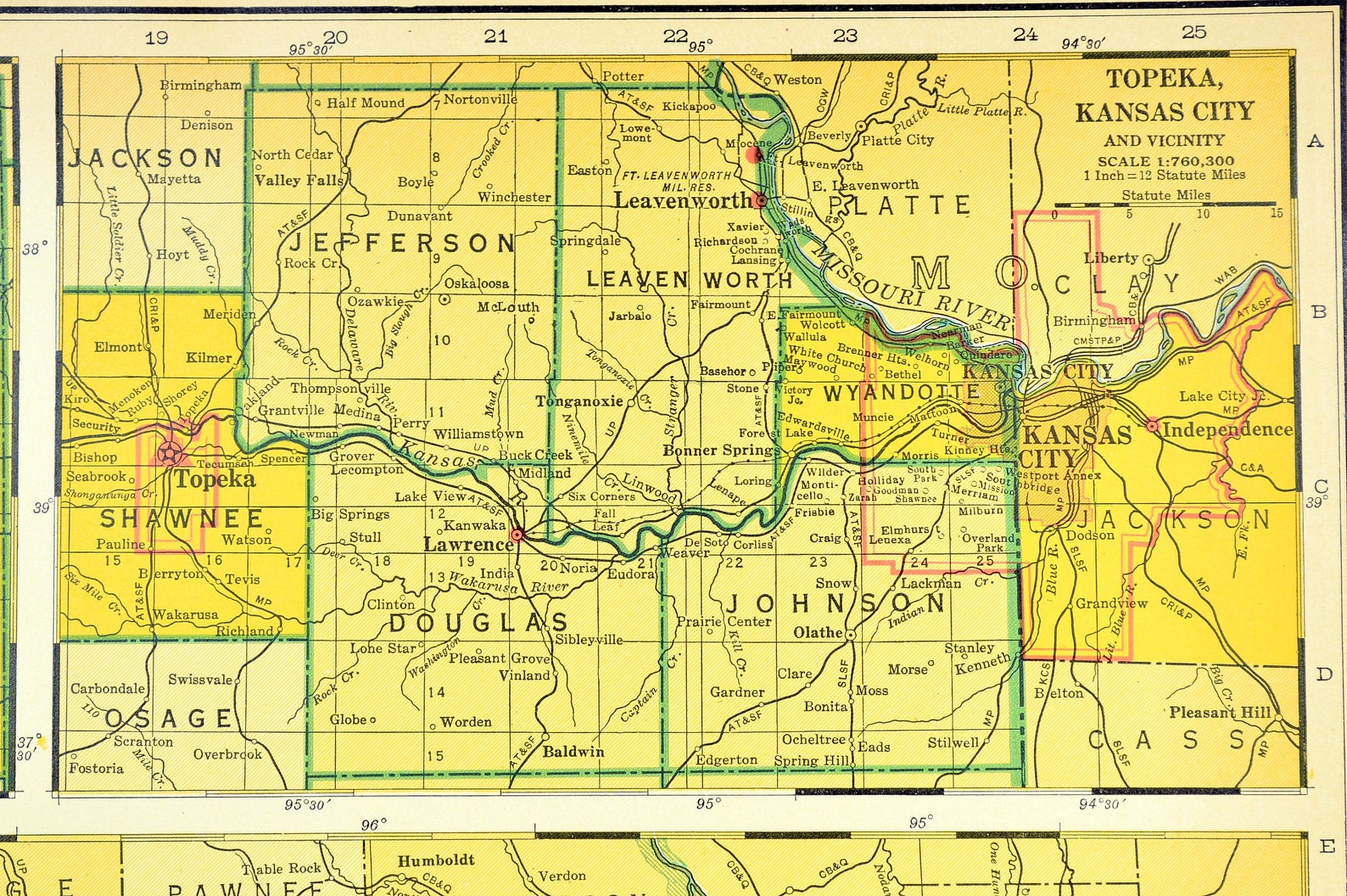 Kansas Map of Kansas Wall Decor Art EXTRA LARGE Railroad Etsy
