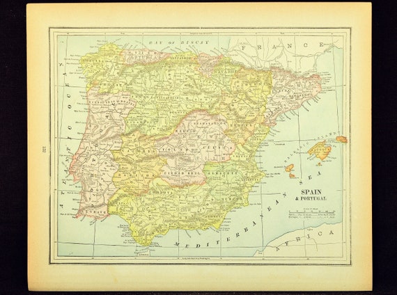 1800'S MAP SPAIN PORTUGAL MADRID GIBRALTAR REPRO POSTER 1800'S MAP SPAIN PORTUGAL MADRID GIBRALTAR REPRO POSTER