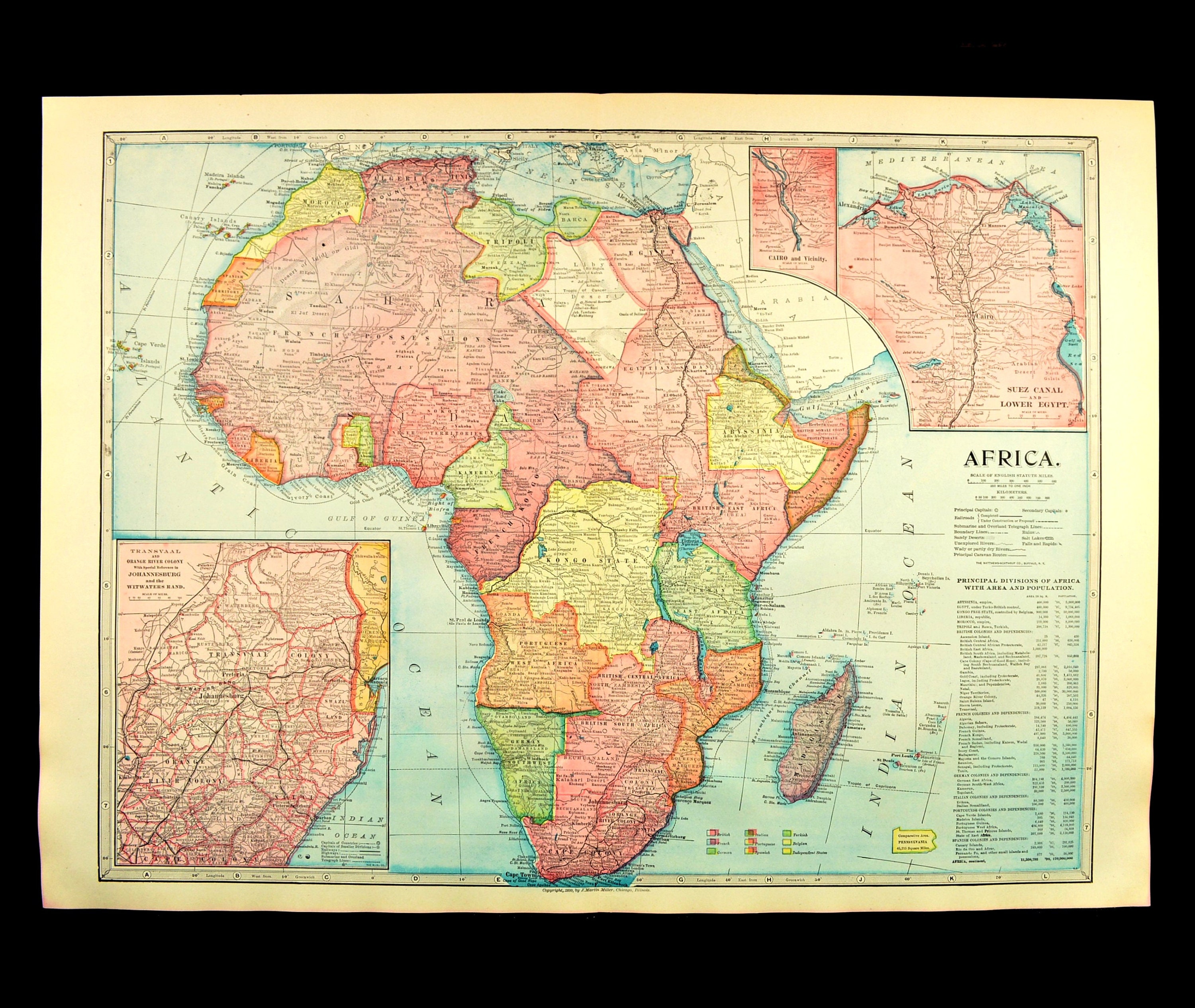 Africa Map Of Africa Wall Art Decor LARGE Antique Late 1800s Etsy   Il Fullxfull.2456388879 Onru 