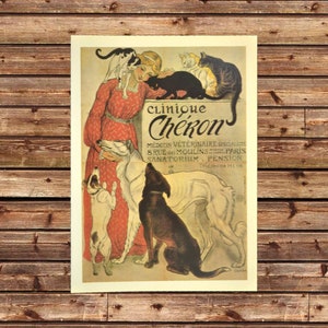 Advertising Poster French Ad Print Cats Print Dogs Wall Art Gift For Her