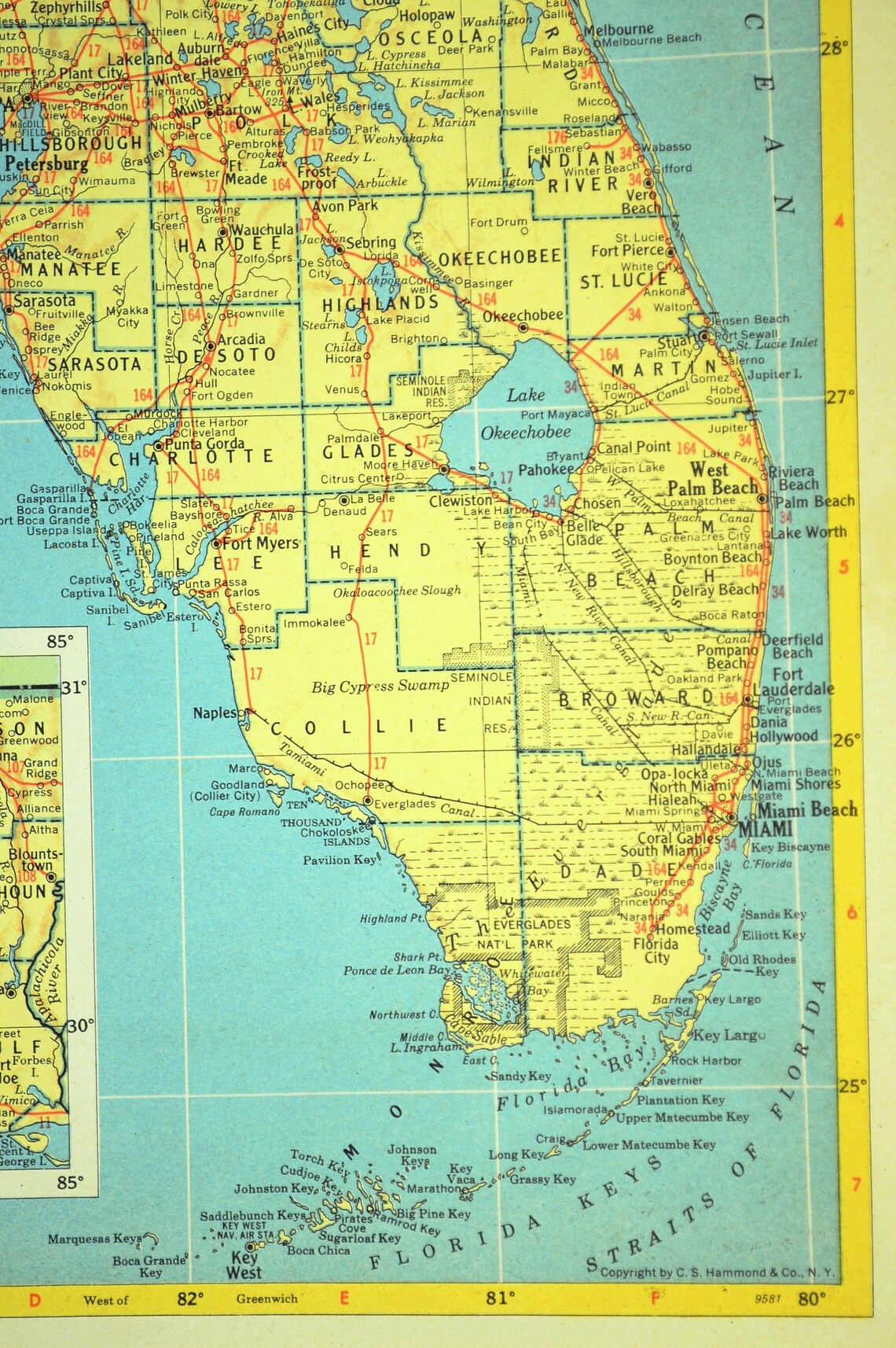 FLORIDA MAP Wall Art Decor Vintage - Il 1140xN.3146890385 Nqpd 