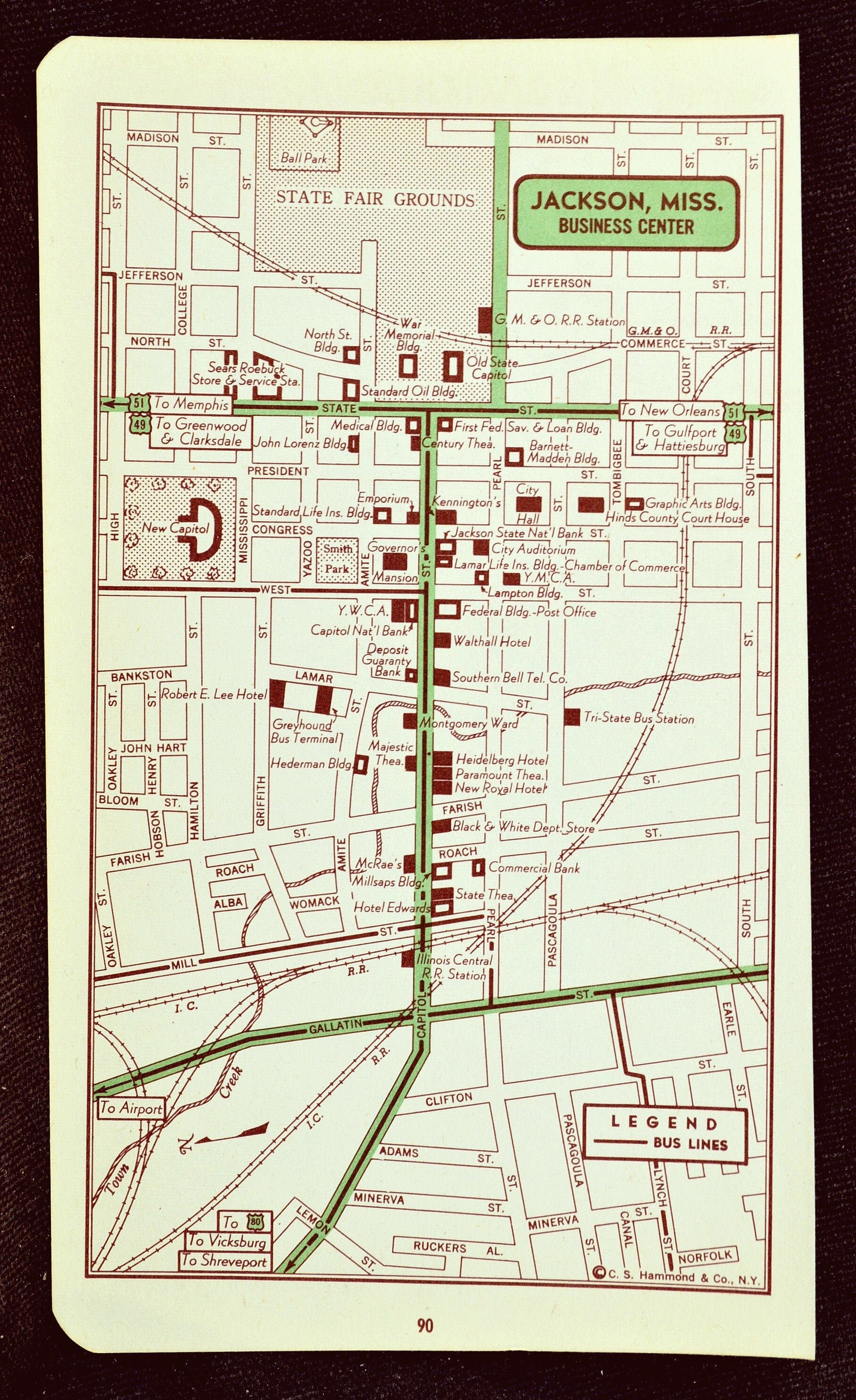 Jackson Map of Jackson Street Map Wall Decor Art Vintage Etsy