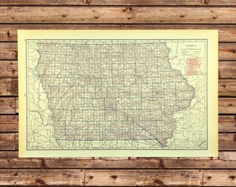 Iowa Railroad Map 1950 Iowa Railroad Map | Etsy