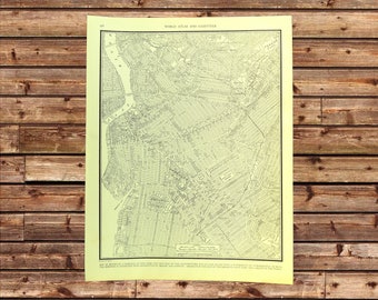 Vintage BROOKLYN Map of Brooklyn Wall Art New York City Street 1930s ORIGINAL
