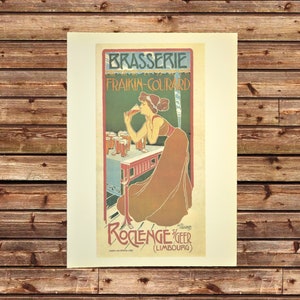 French Bar Poster Paris Drinking Print Beer Wall Art Print Gift For Her