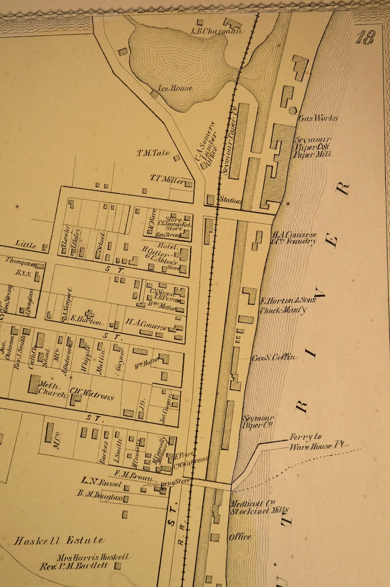 windsor-locks-connecticut-map-antique-residential-street-map-etsy