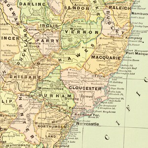 NEW SOUTH WALES Map of Australia Wall Art Decor Large Antique - Etsy