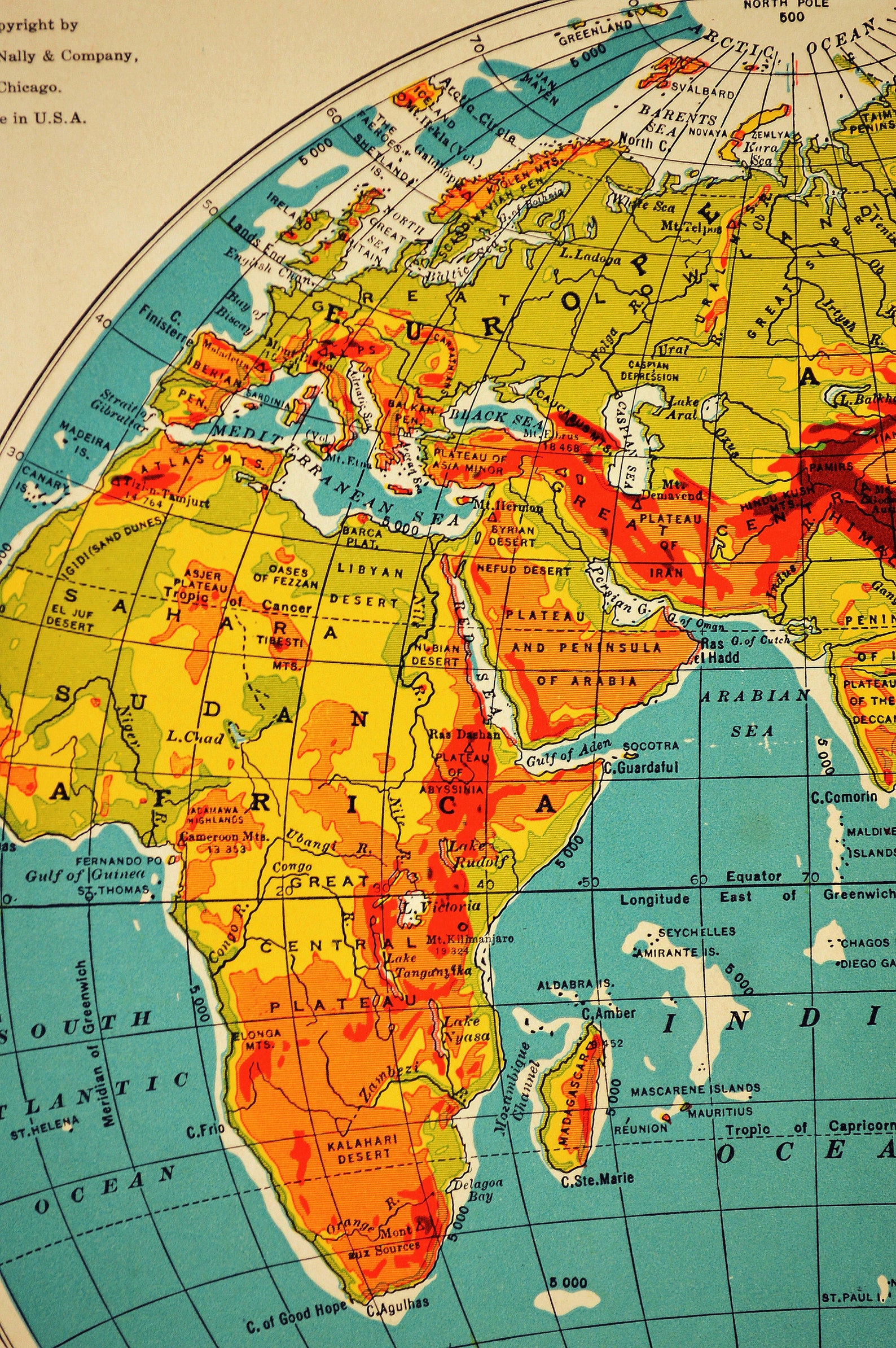 Eastern Hemisphere Map of the Eastern Hemisphere Wall Art  Etsy