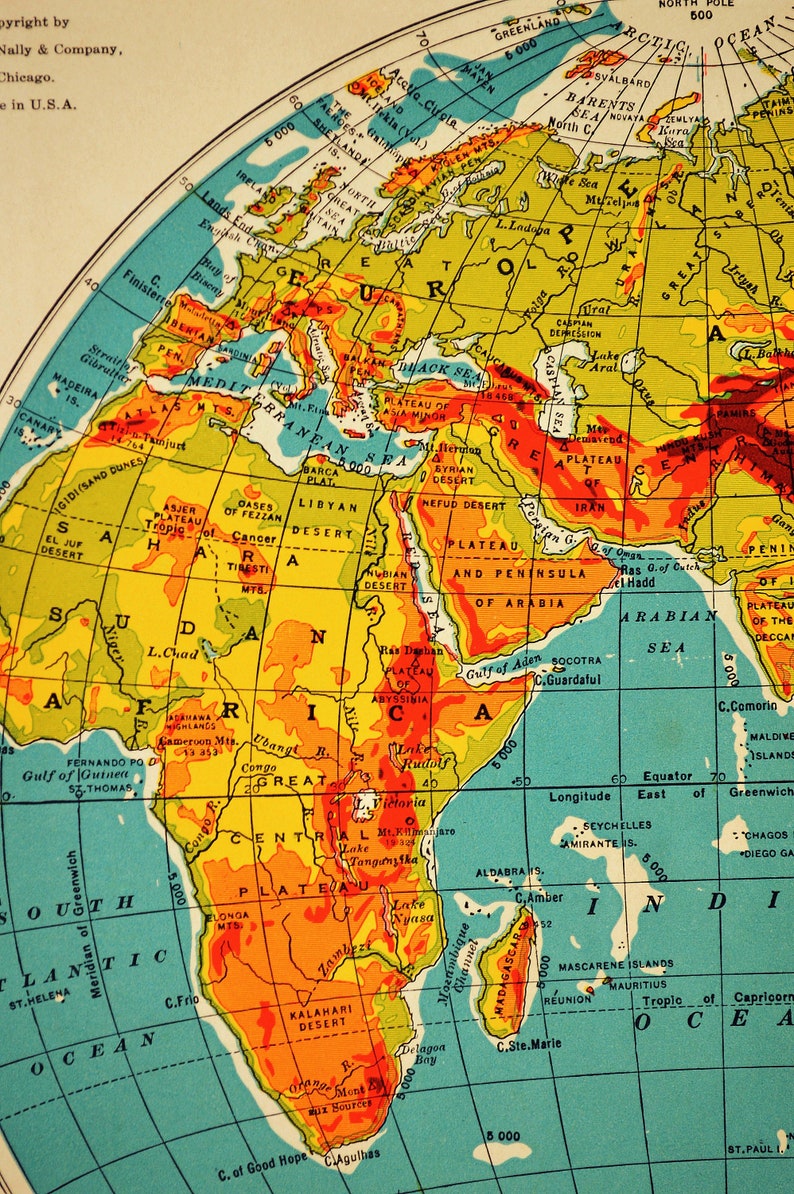 eastern hemisphere map of the eastern hemisphere wall art etsy