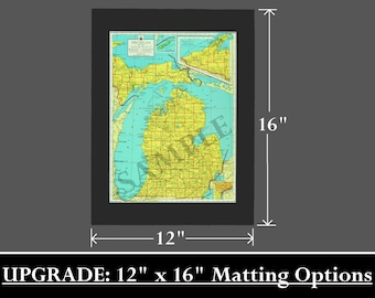 12 x 16 PROFESSIONAL Matting Upgrade for Shop Snapshots Through Time - VintageMapsPrints ONLY / Some Matting Options