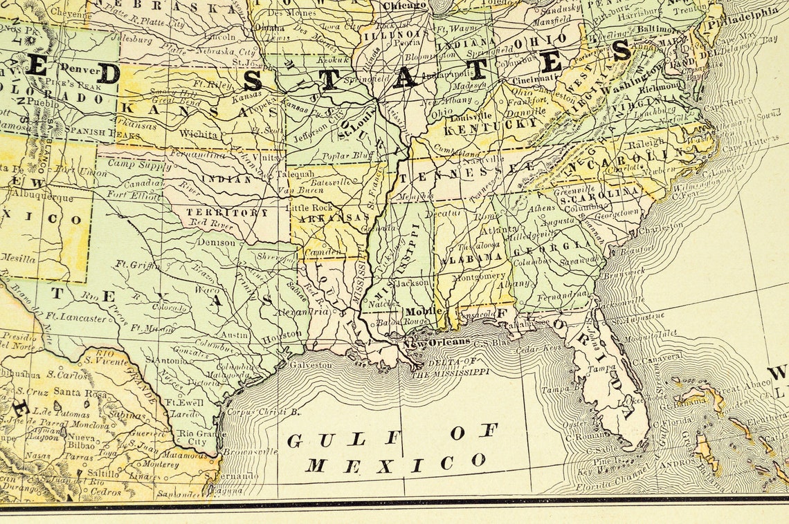 Antique United States Map of the - Il 1140xN.2160375683 4vcw 