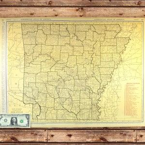 Historic Map : County map of the States of Arkansas, Mississippi and  Louisiana, 1874, Vintage Wall Art