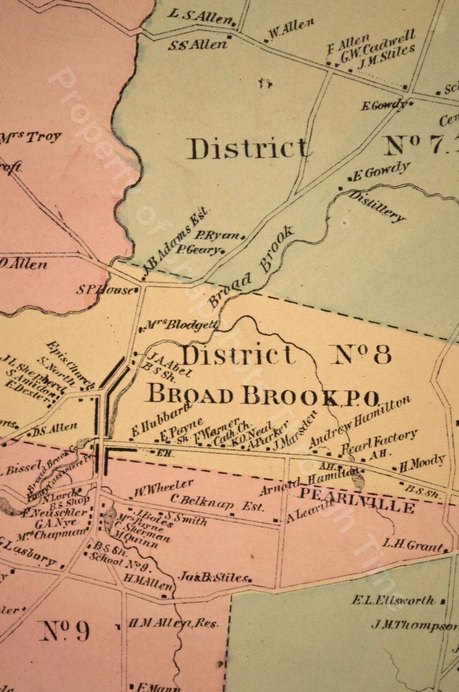 East Windsor Map Connecticut Antique Residential District Etsy