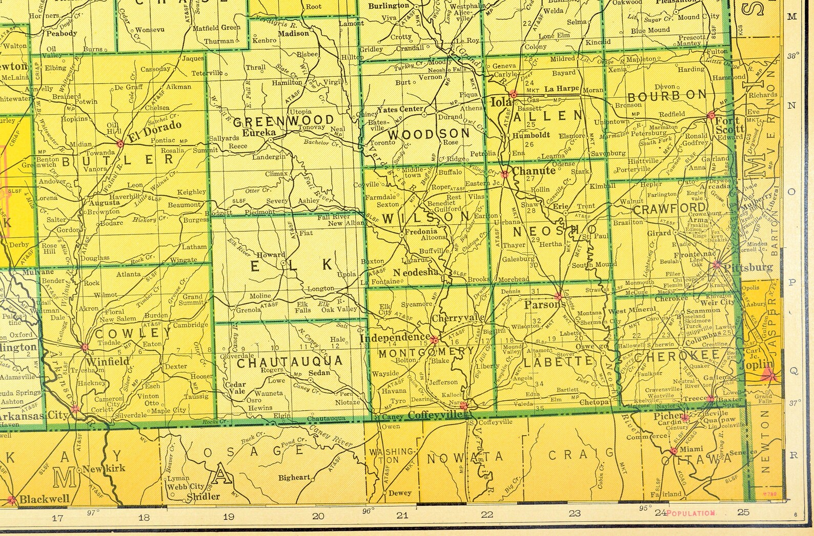 Kansas Map of Kansas Wall Decor Art EXTRA LARGE Railroad Etsy