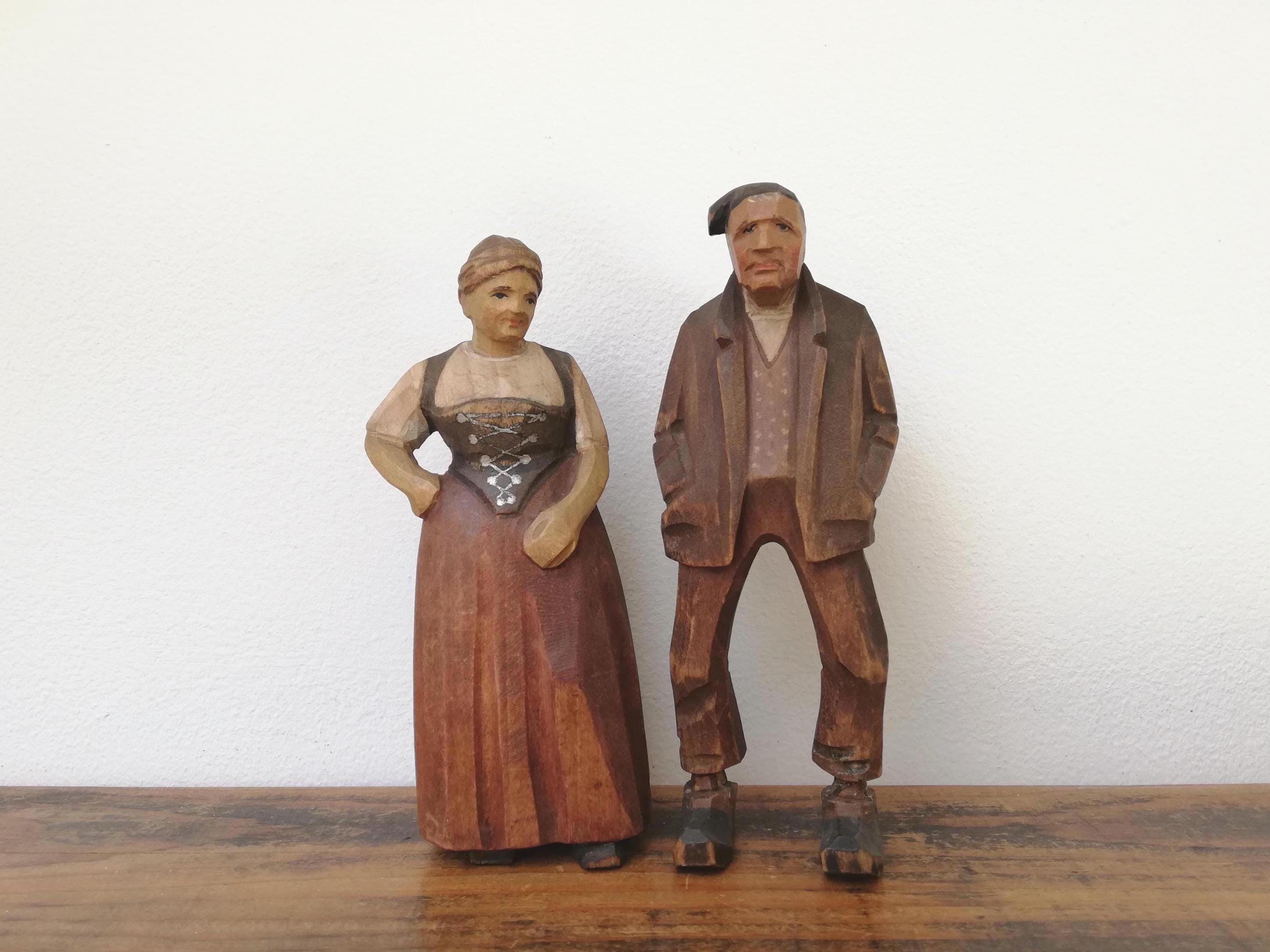 HugglerWyss ハンスハグラー パイプ男 木彫り 人形 スイス 農民美術 HugglerWyss ハンスハグラー パイプ男 木彫り 人形 スイス 農民美術