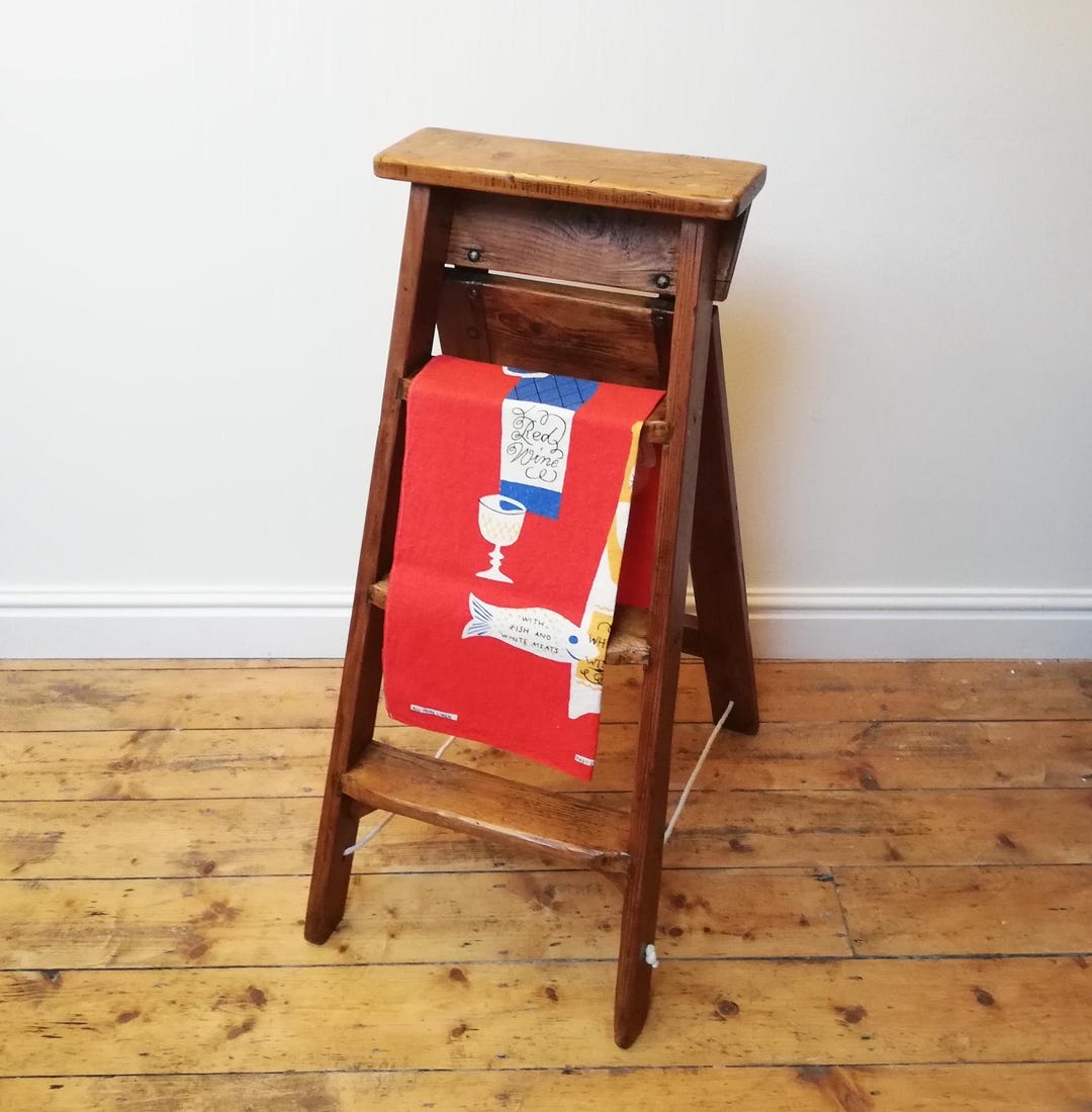 Vintage Renovated Step Ladders in Pitch Pine - Etsy